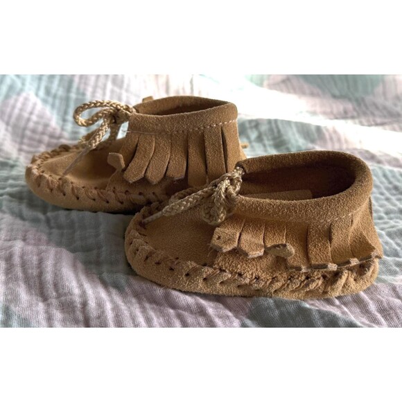Vintage Suede Baby Moccasins — Fringe-Forward & Full of Story (Unbranded) - Picture 9 of 9